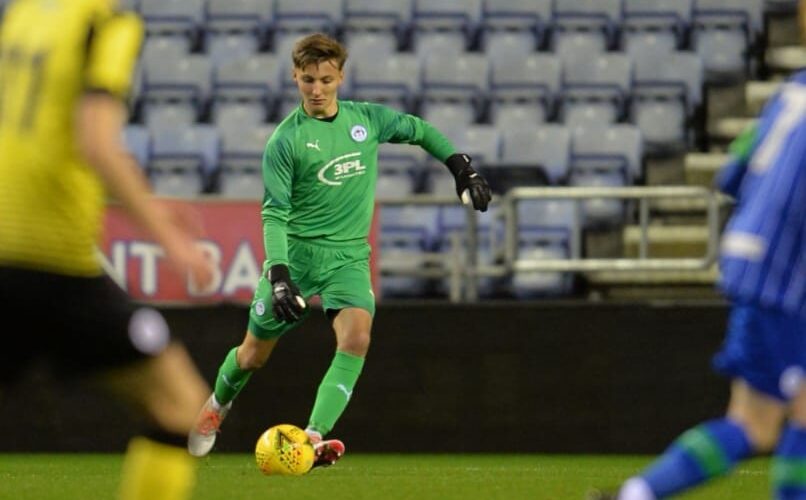 Owen Mooney in Pulsegk Goalkeeper Gloves and in Wigan Kit